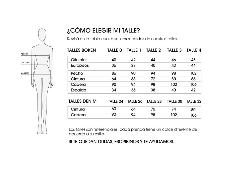Guía de Talles BŌKEN