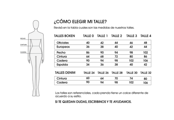 Guía de Talles BŌKEN