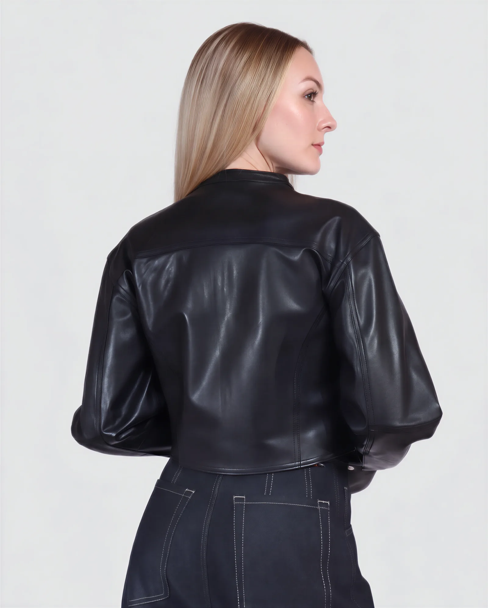 AYERBE Balloon Sleeve Leather Jacket 3