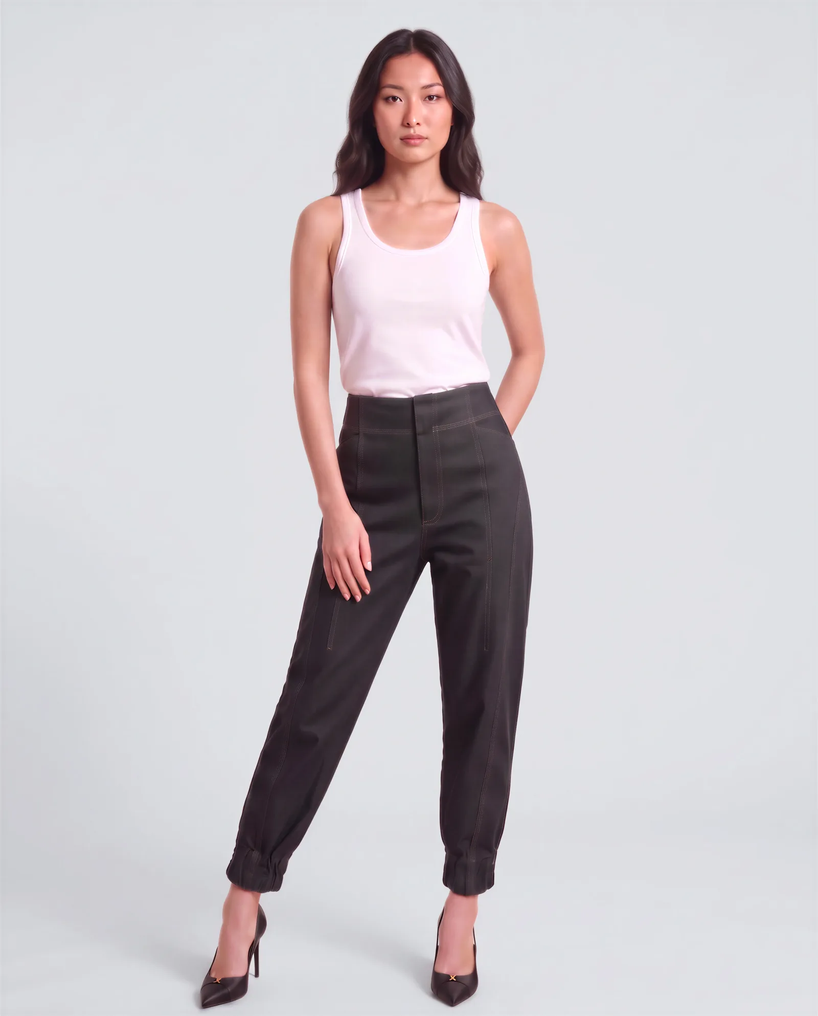 DUTTI Barrel Jogger Cropped Jeans 6