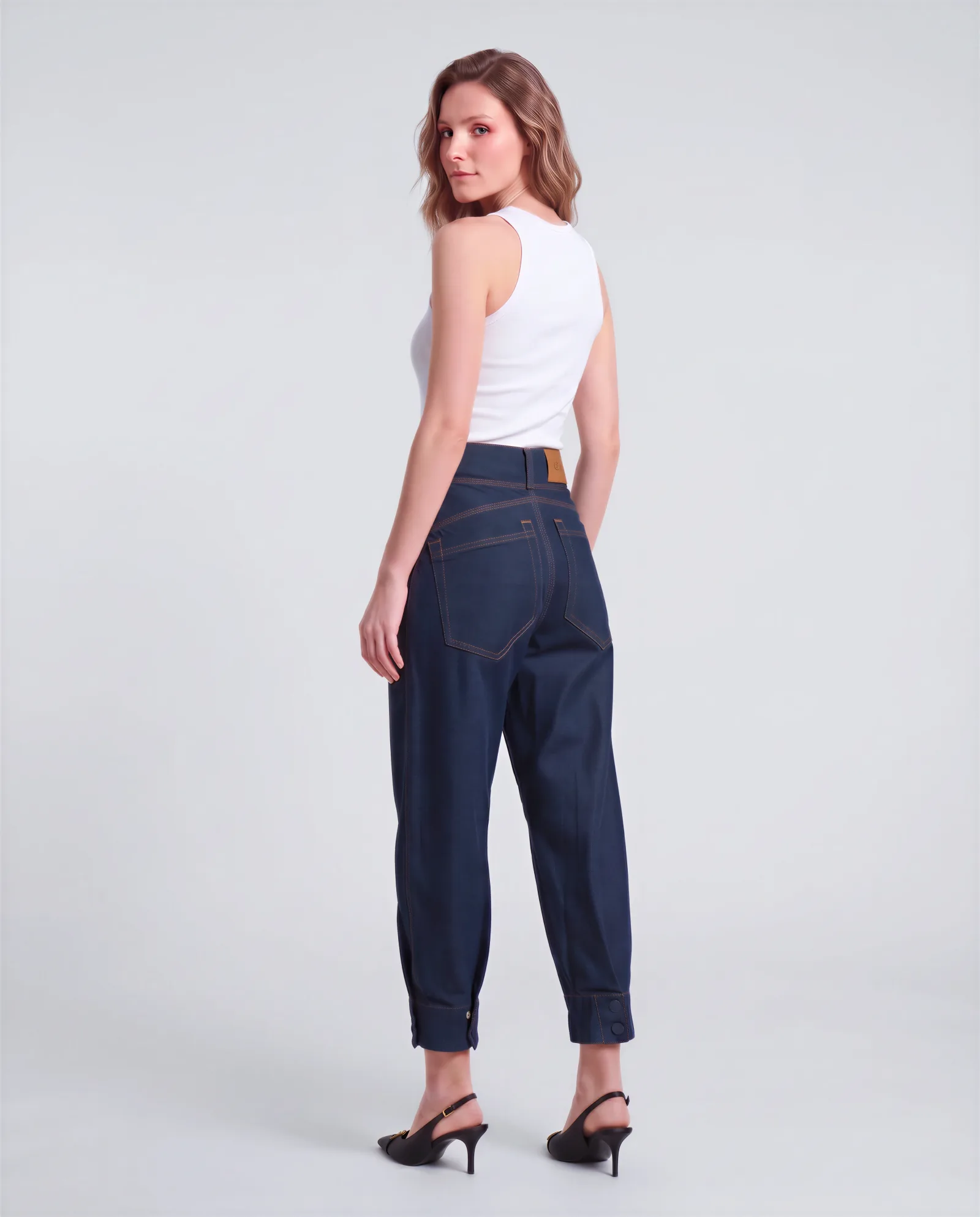 DUTTI Barrel Jogger Cropped Jeans 9