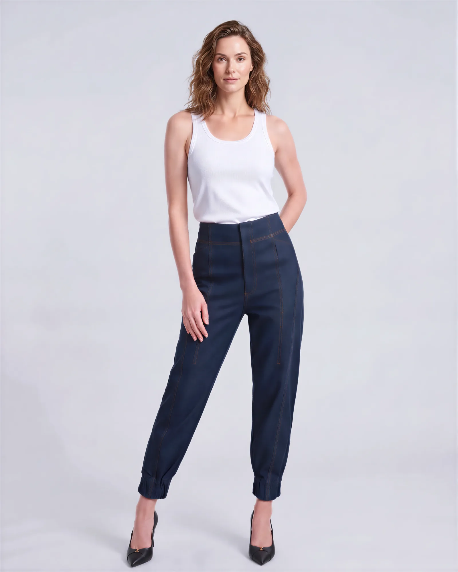 DUTTI Barrel Jogger Cropped Jeans 7