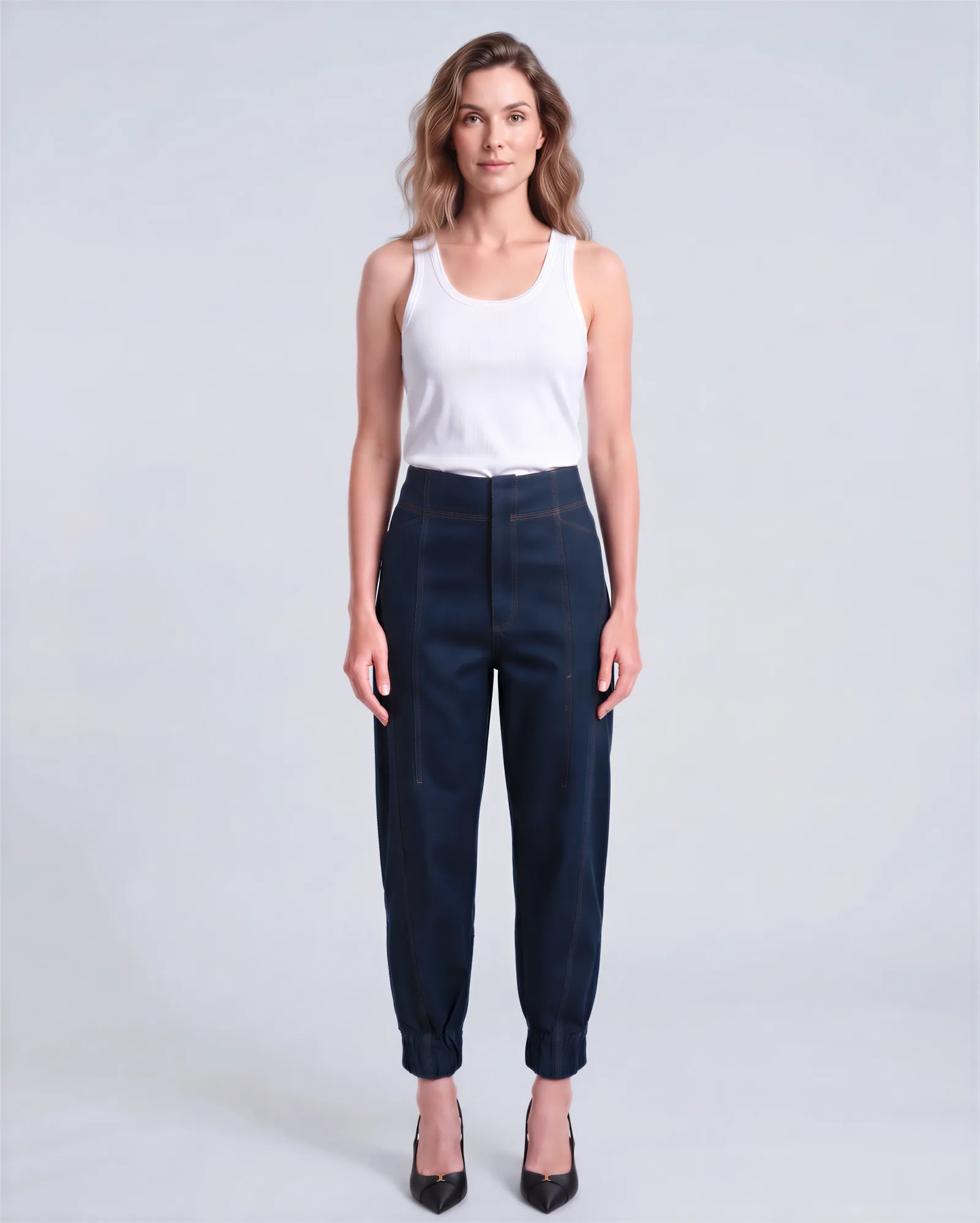 DUTTI Barrel Jogger Cropped Jeans 8