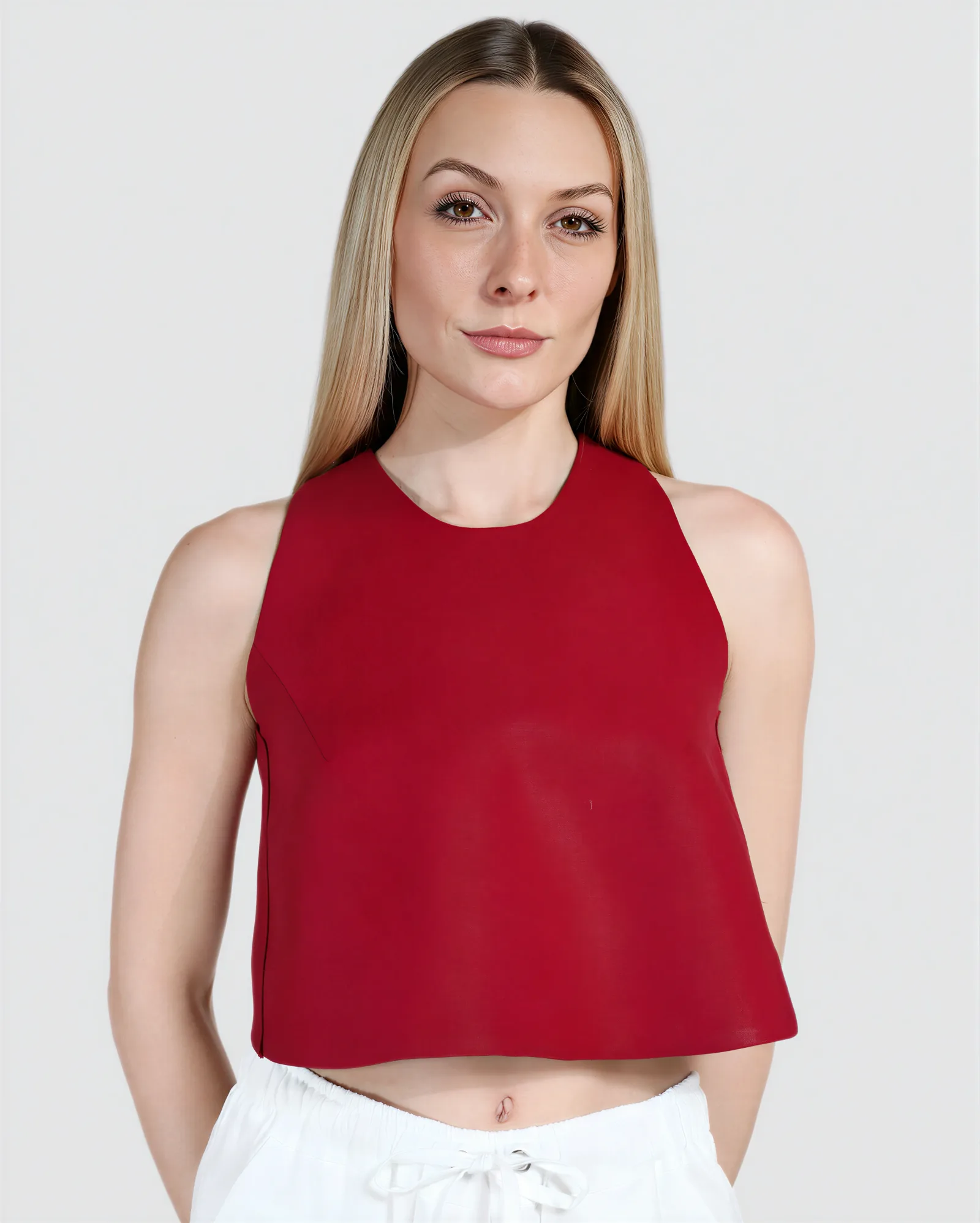 MANZUR Cross Back Linen Top 5