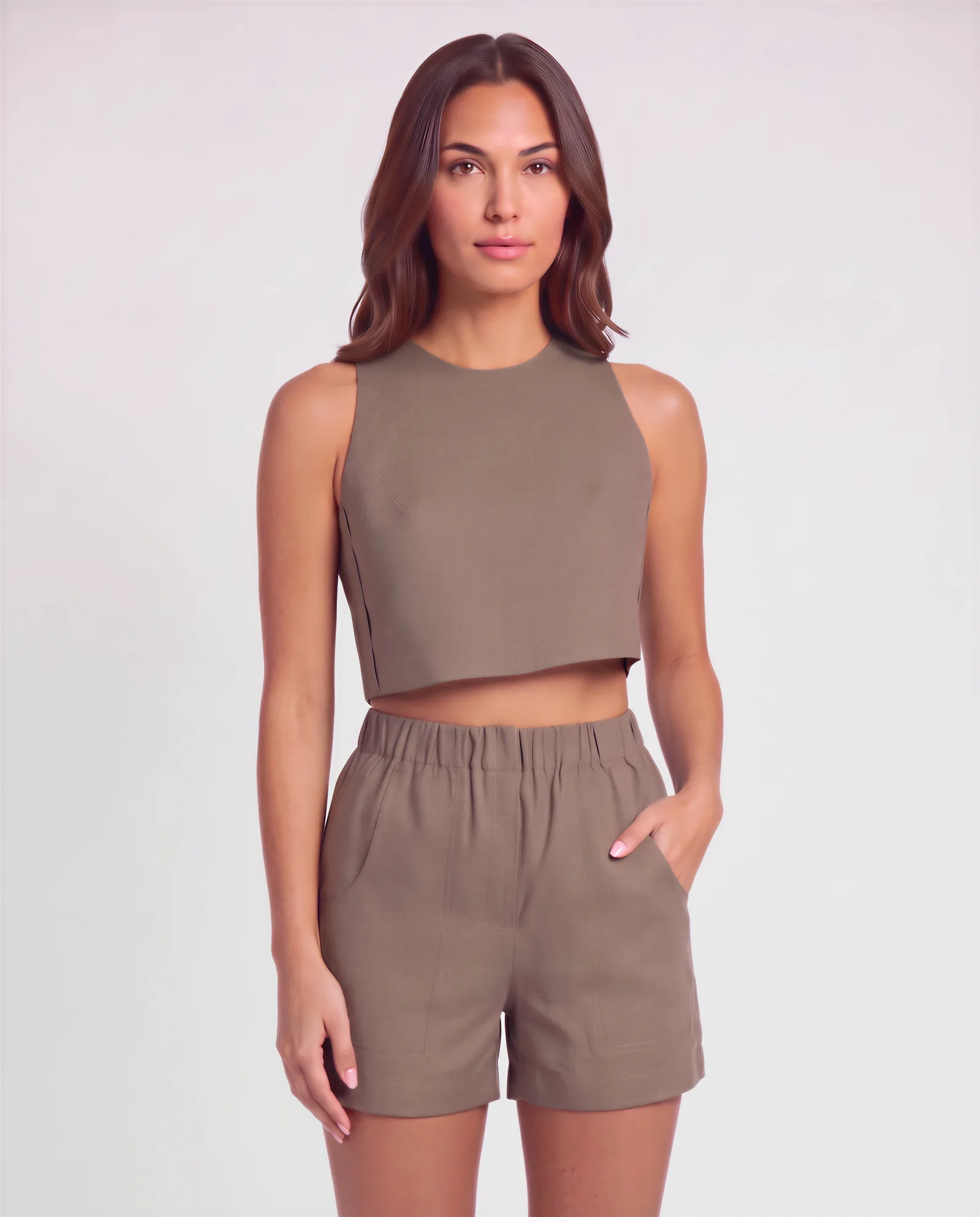 MANZUR Cross Back Linen Top 8