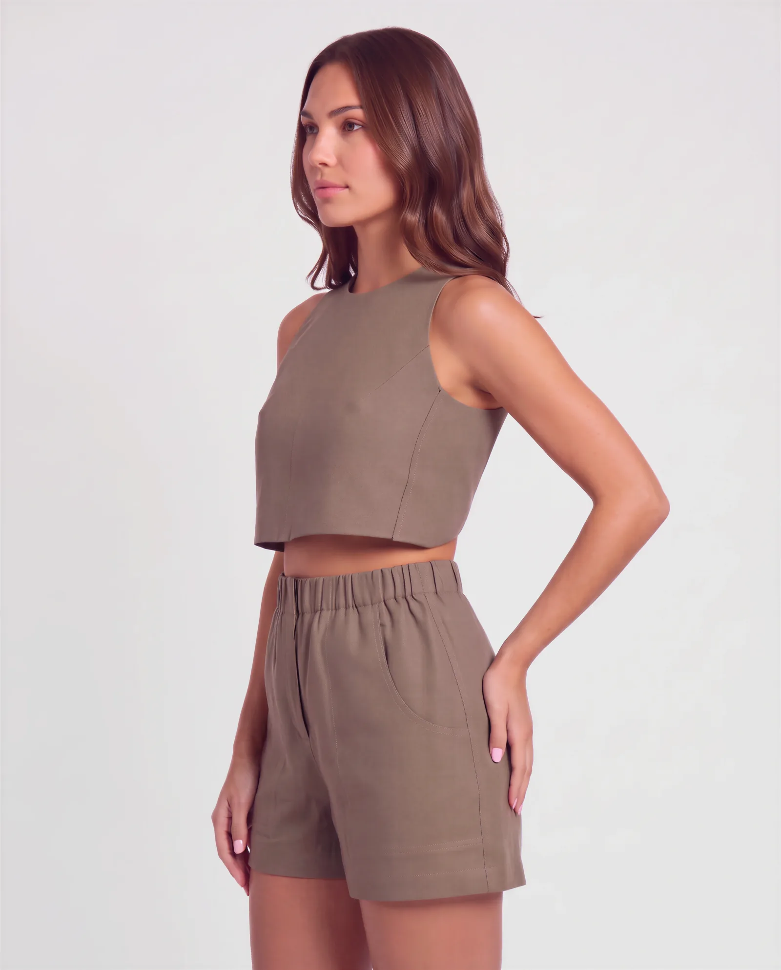 MANZUR Cross Back Linen Top 9