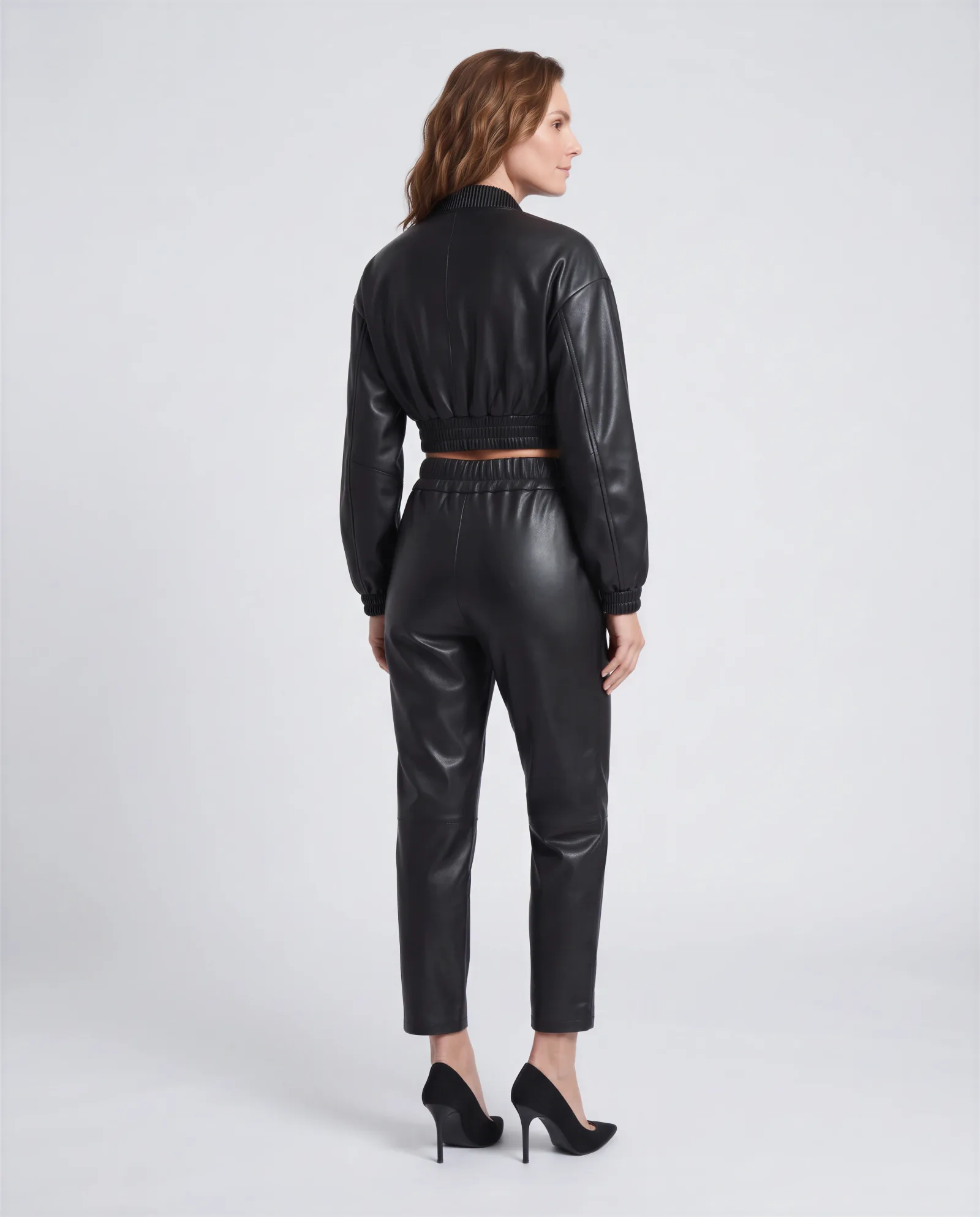BIARRITZ Drawstring Cropped Leather Pants 4