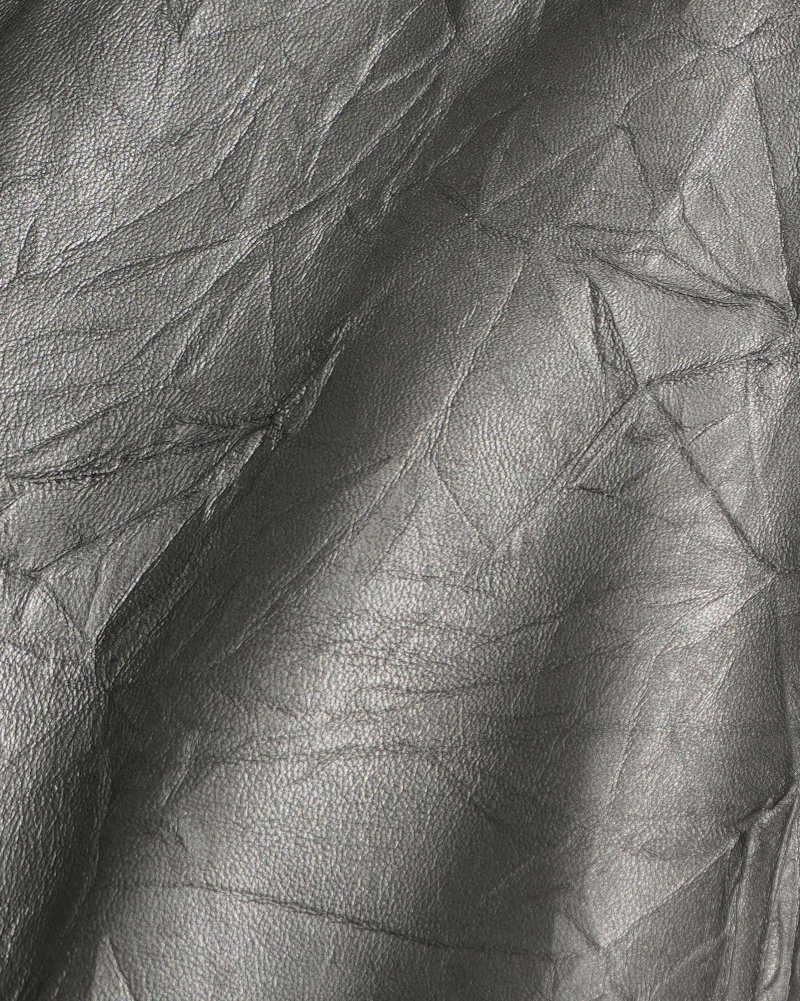 JANIS Cropped Snap Wrinkled Leather Jacket 4