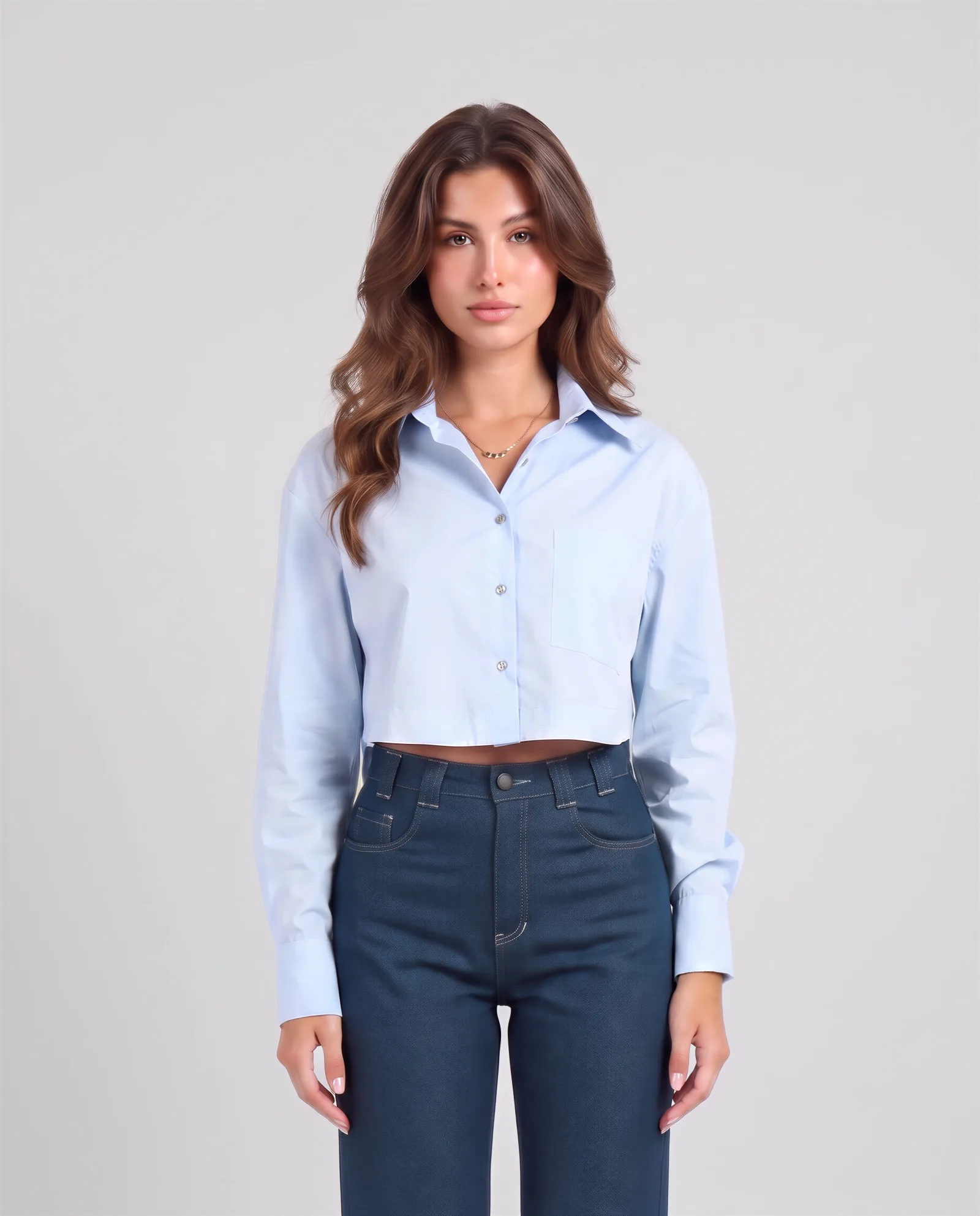 POLA High Low Oversized Stretch Cotton Poplin Shirt 3