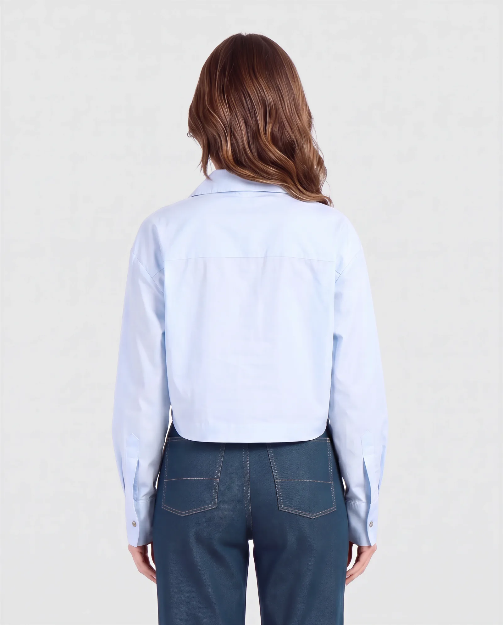 POLA High Low Oversized Stretch Cotton Poplin Shirt 5