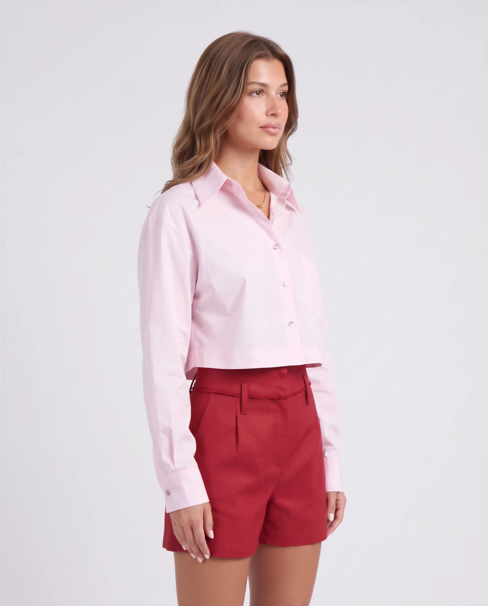 POLA High Low Oversized Stretch Cotton Poplin Shirt 4