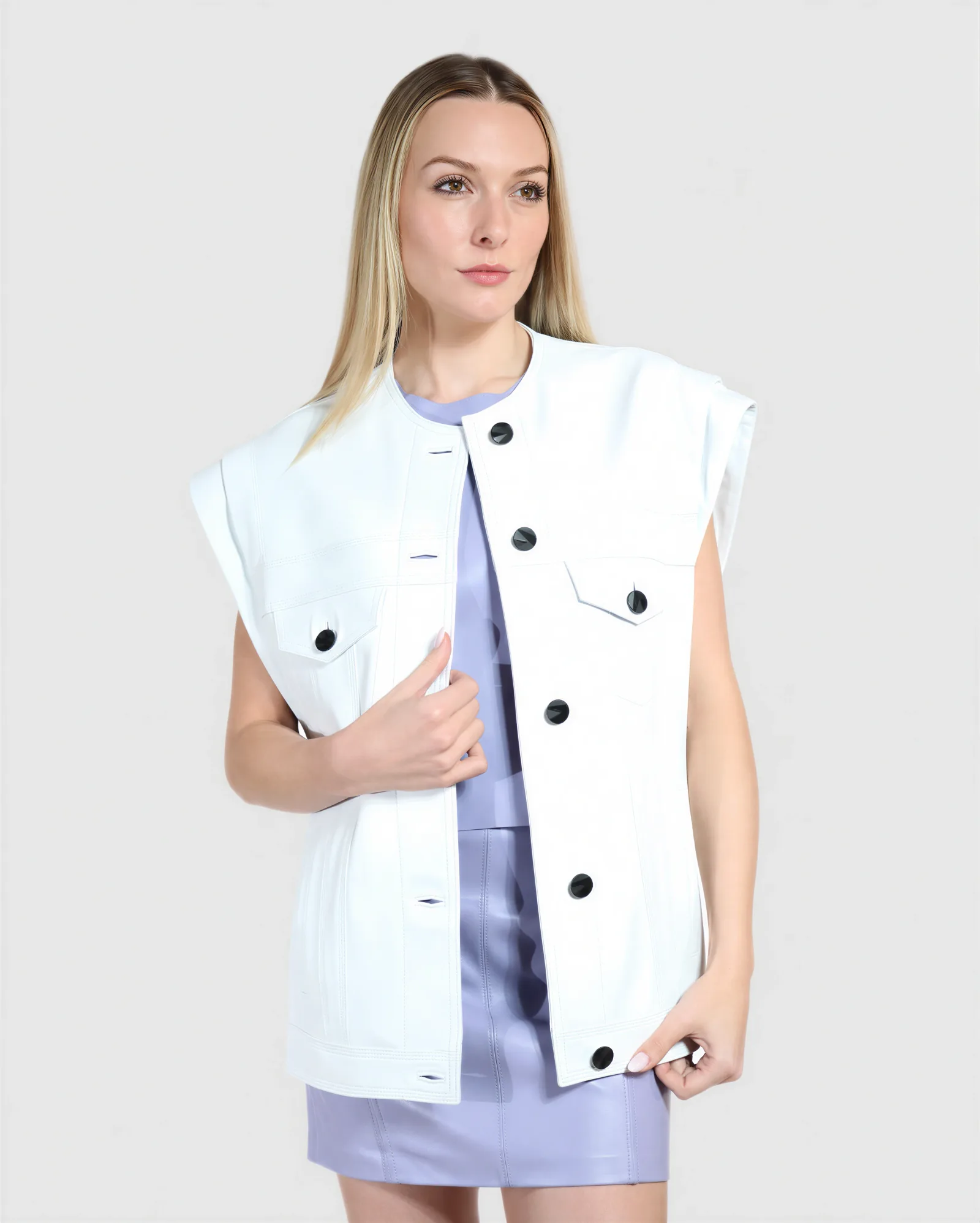 OTTO Oversized Trucker Leather Vest – vista alternativa