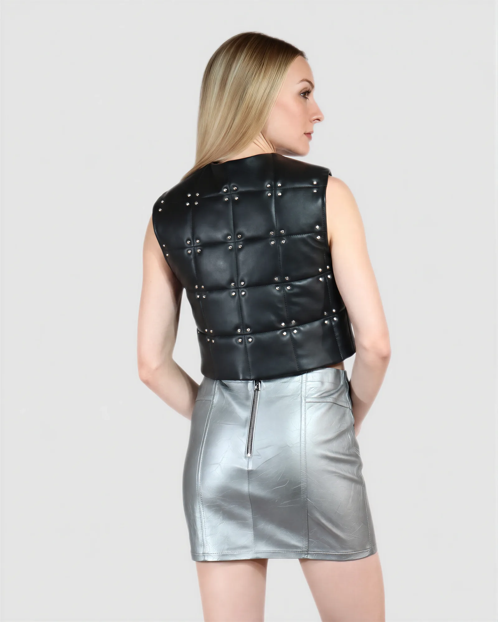 BOKEN Mini Wrinkled Leather Skirt 4