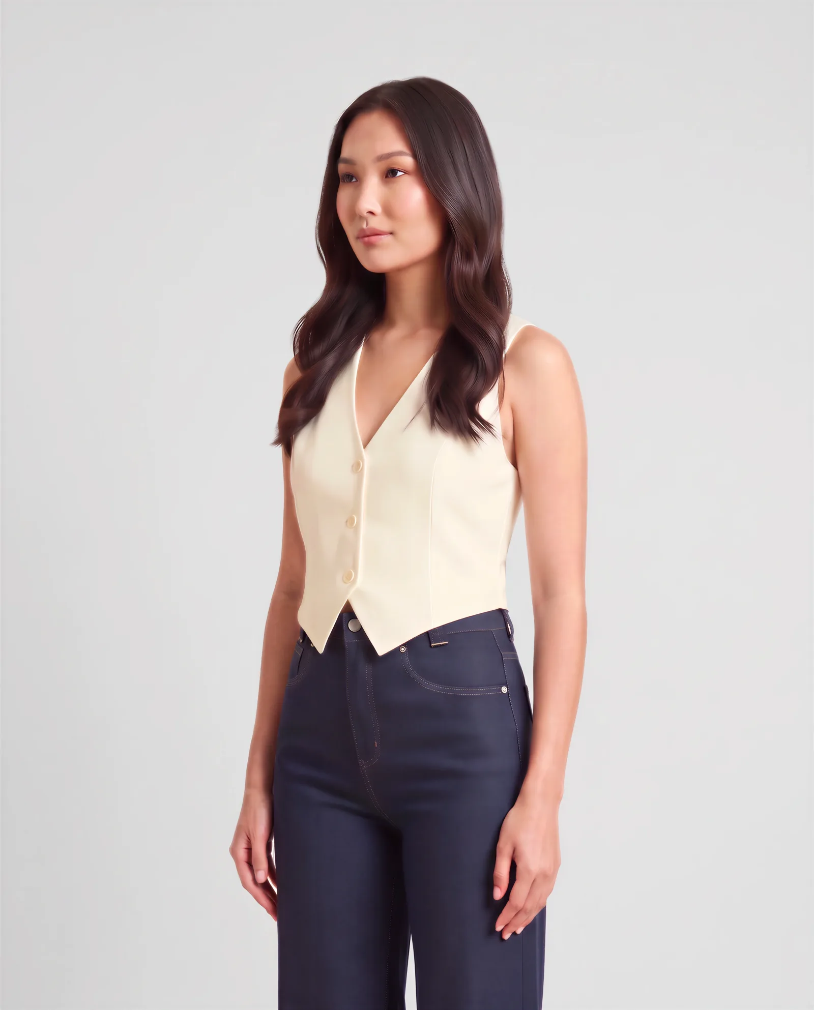 SENDAI Open Back Linen Vest 4