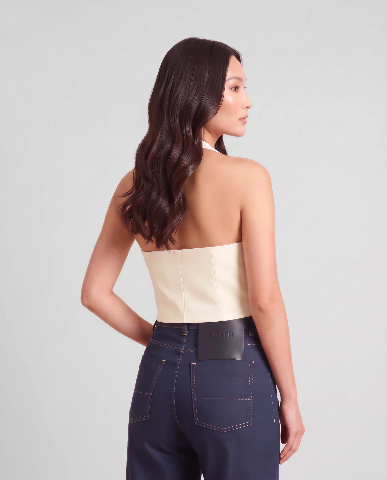 SENDAI Open Back Linen Vest – vista alternativa