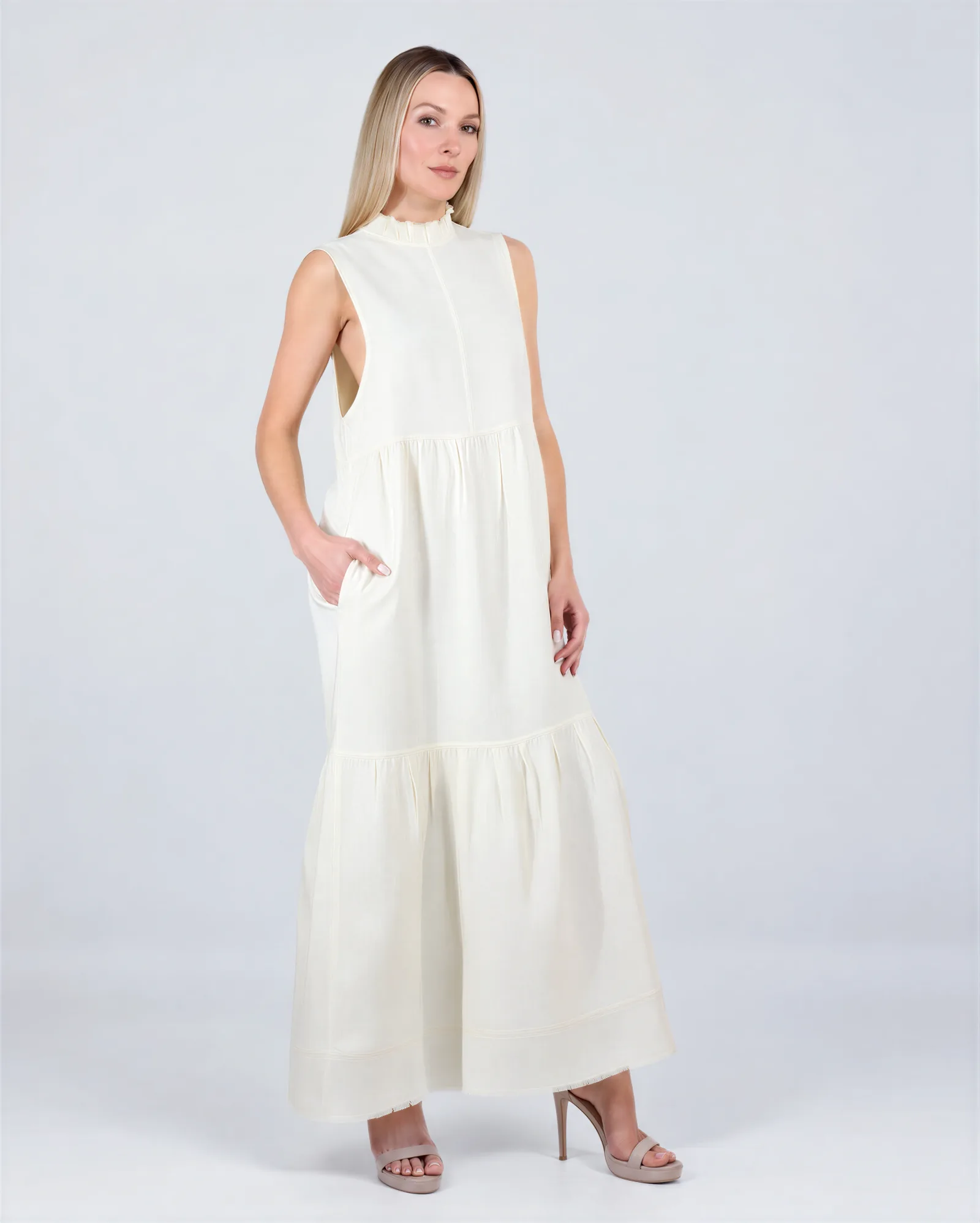 VANGE Maxi Linen Dress 10