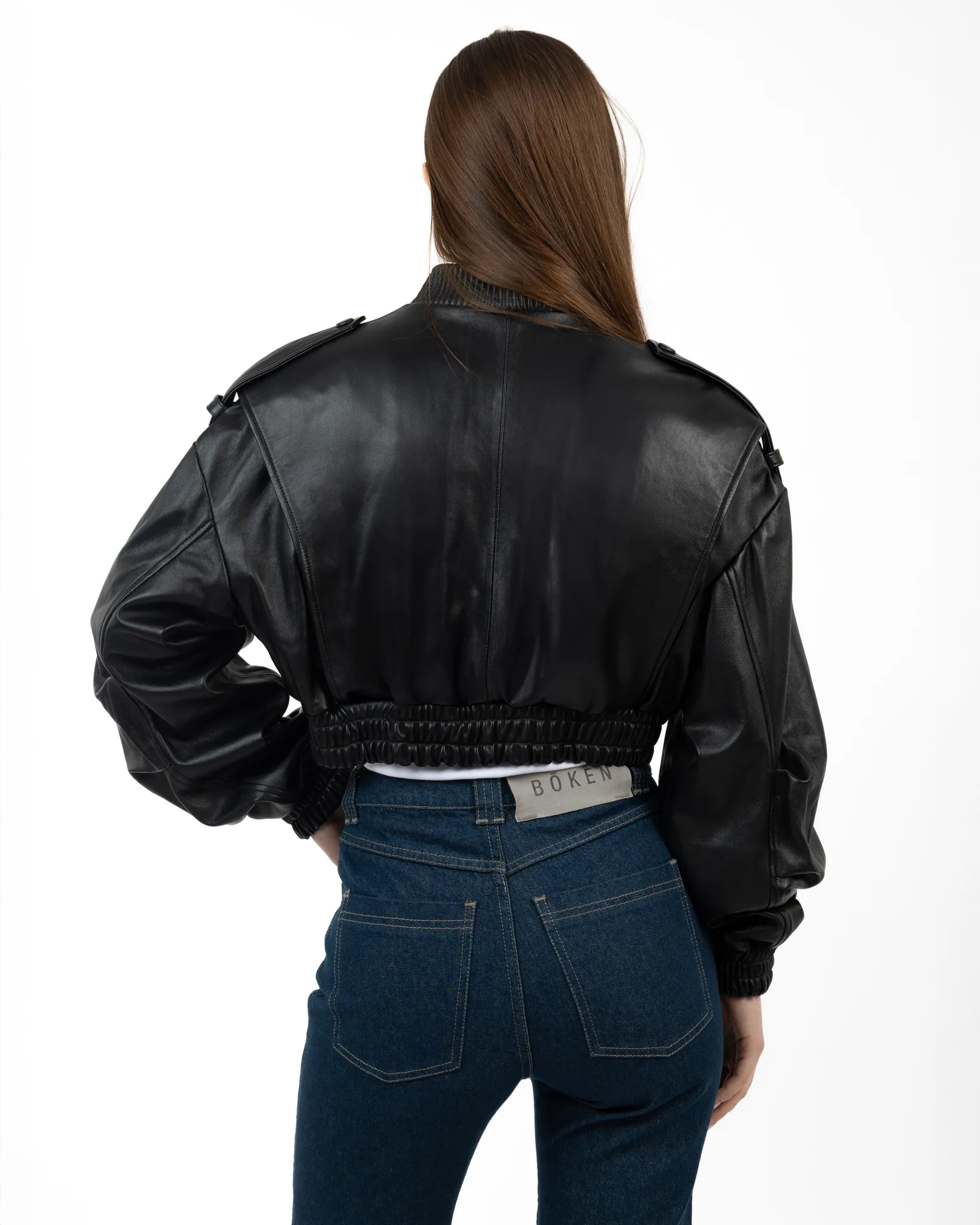 OLIVIA Bomber Leather Jacket 4