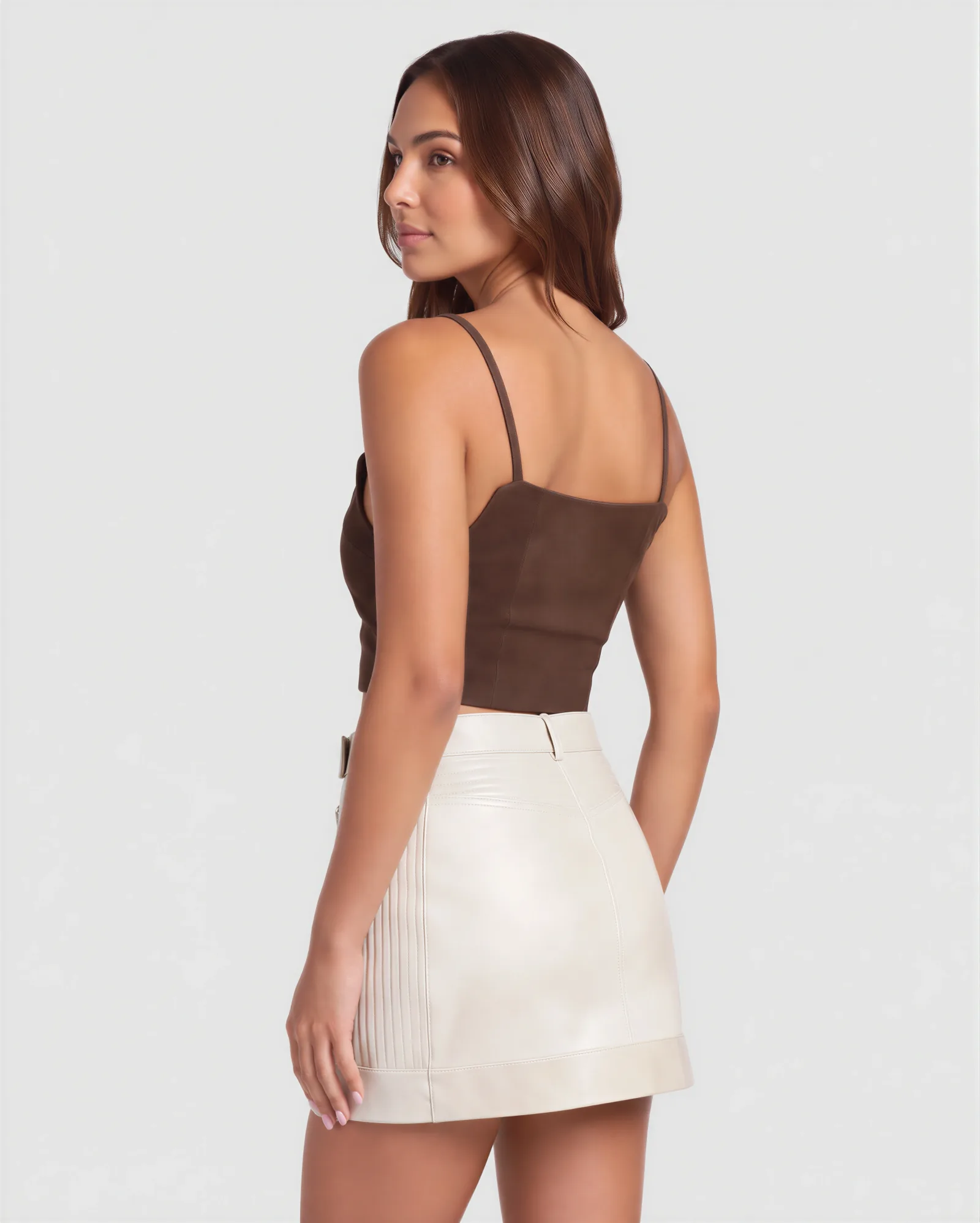MALIK Biker Mini Antiqued Leather Skirt 3