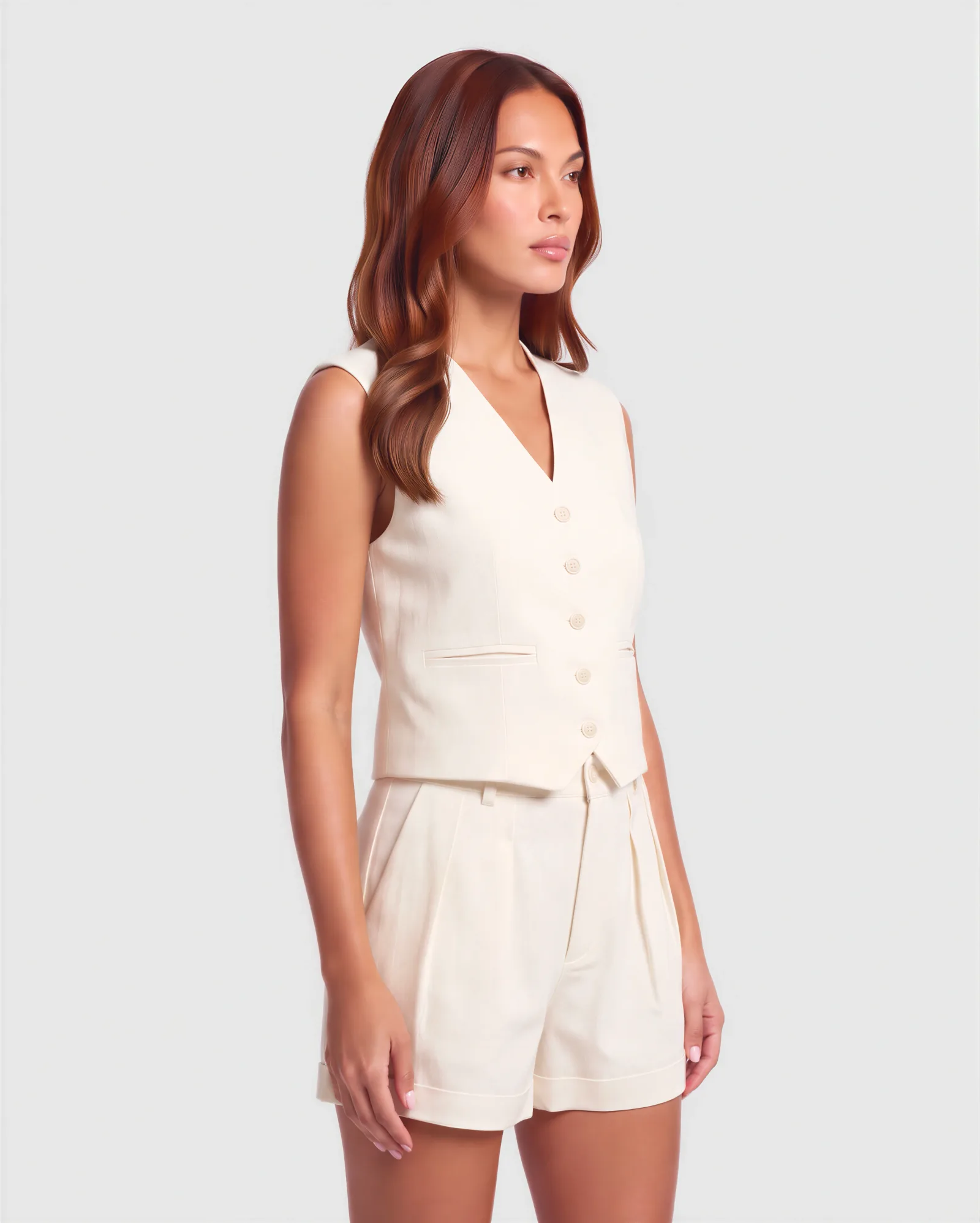LITOS Double Pleated Linen Shorts – vista alternativa