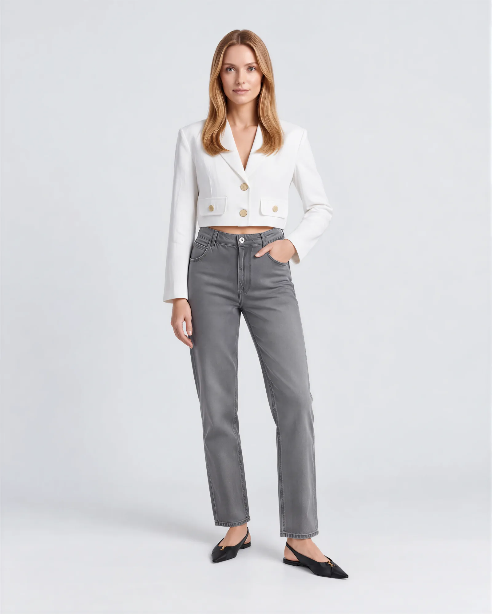 CATA Cropped Toreador Linen Blanzer 6