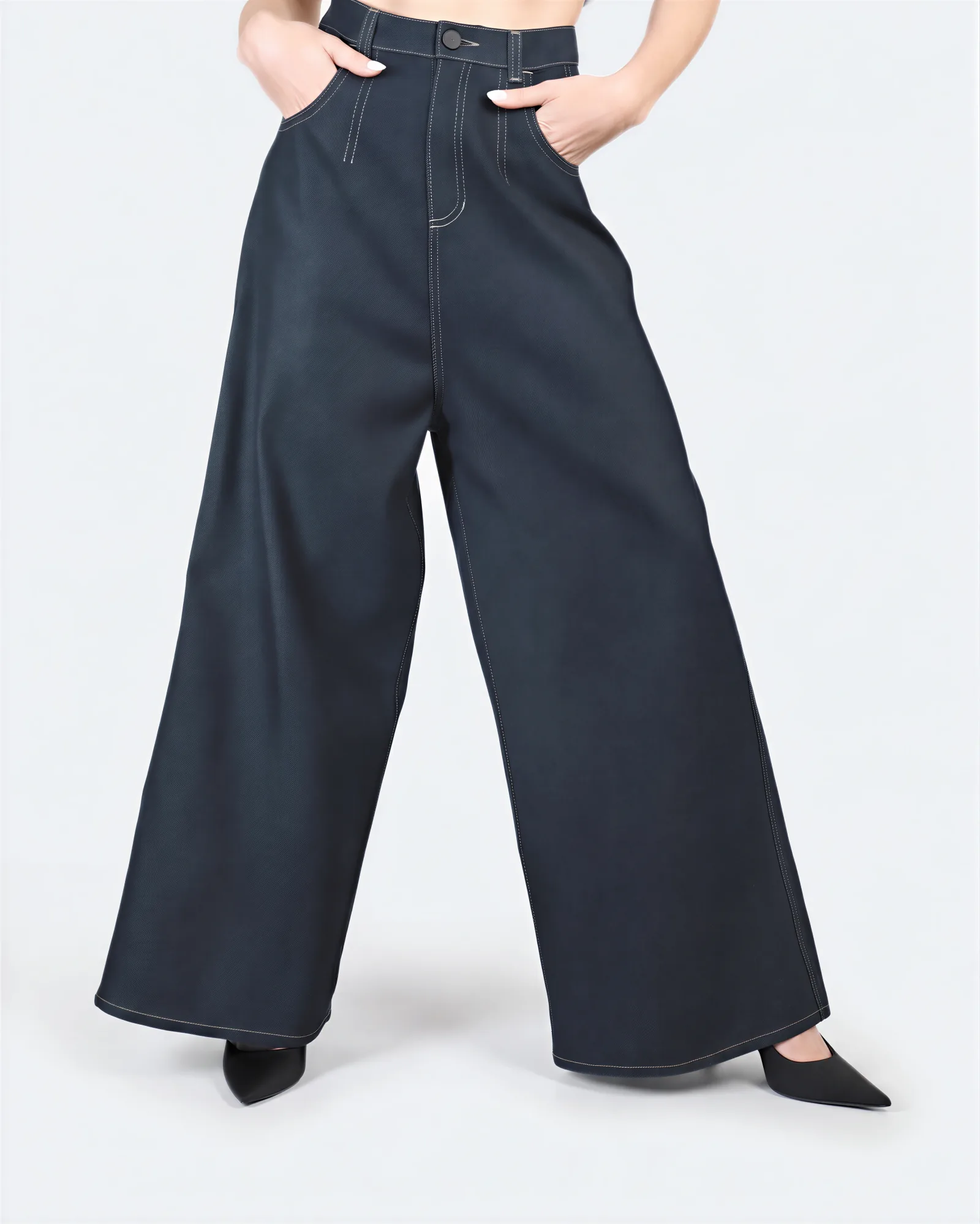 SAHARA High Rise Oversized Wide Leg Jeans 2