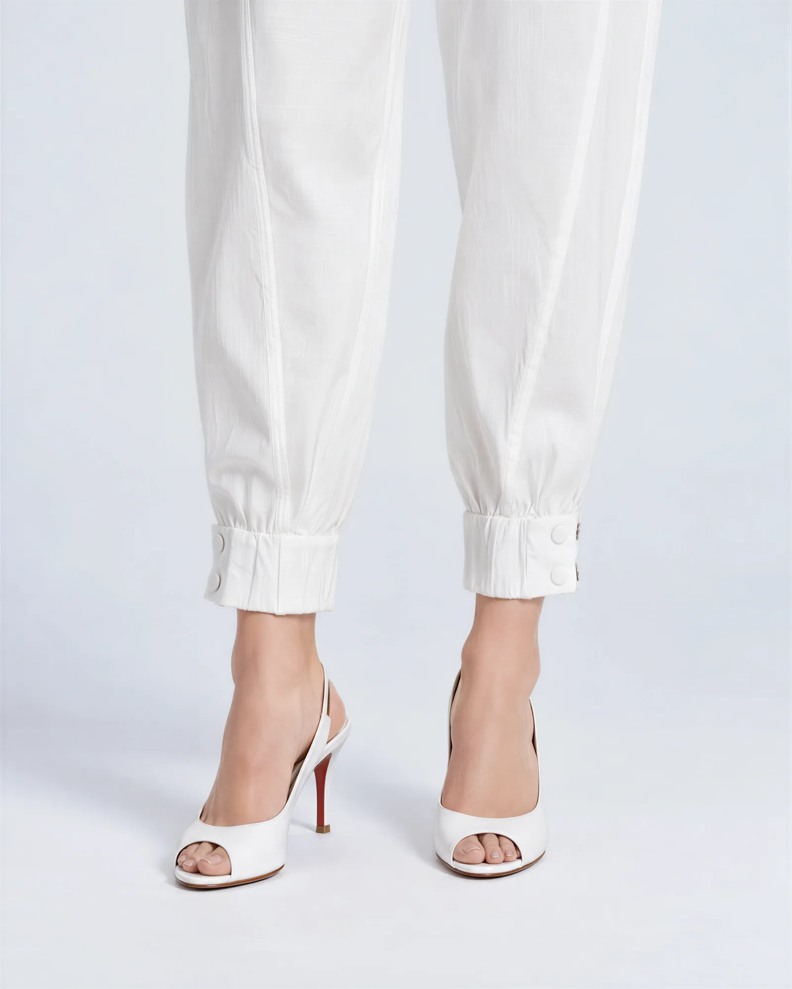 DUTTI Barrel Jogger Cropped Linen Pants 5