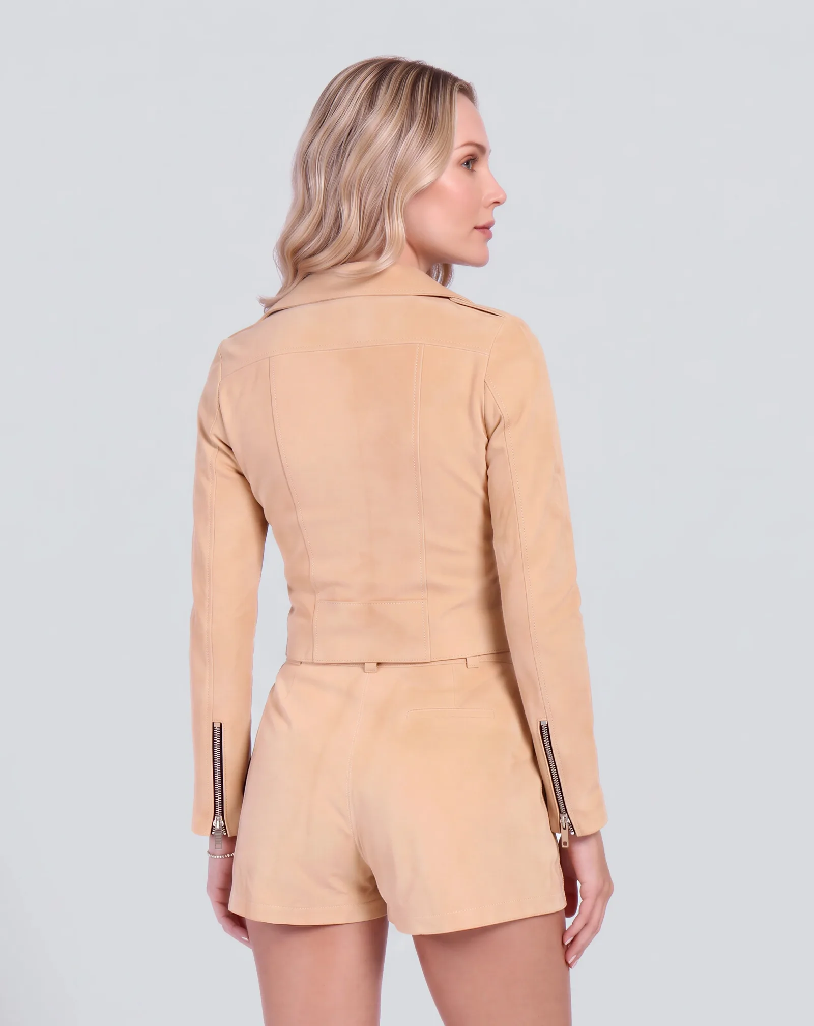 NINI Inverted Pleat Suede Shorts 4
