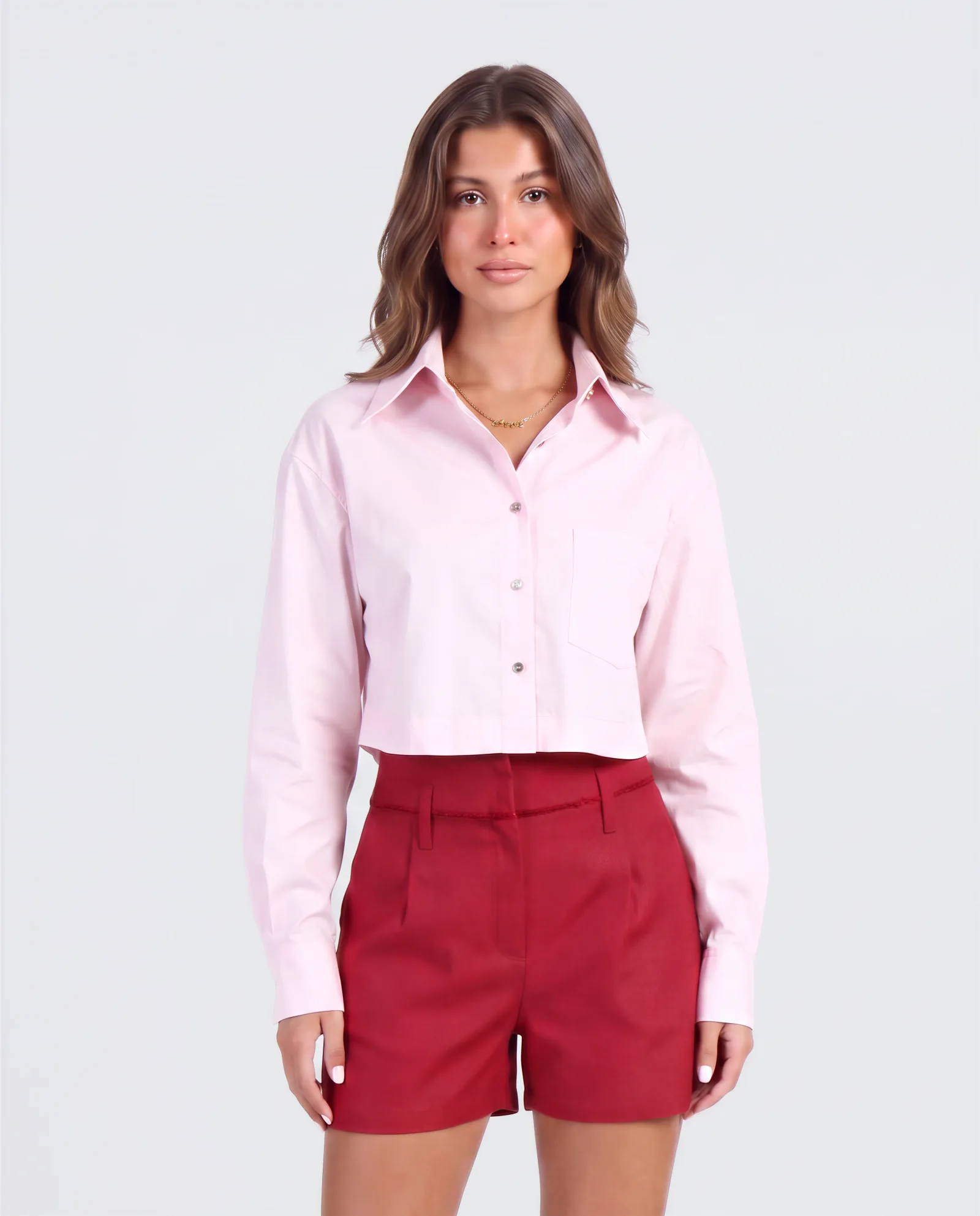 DANI Raw Edge Pleated Linen Shorts 2