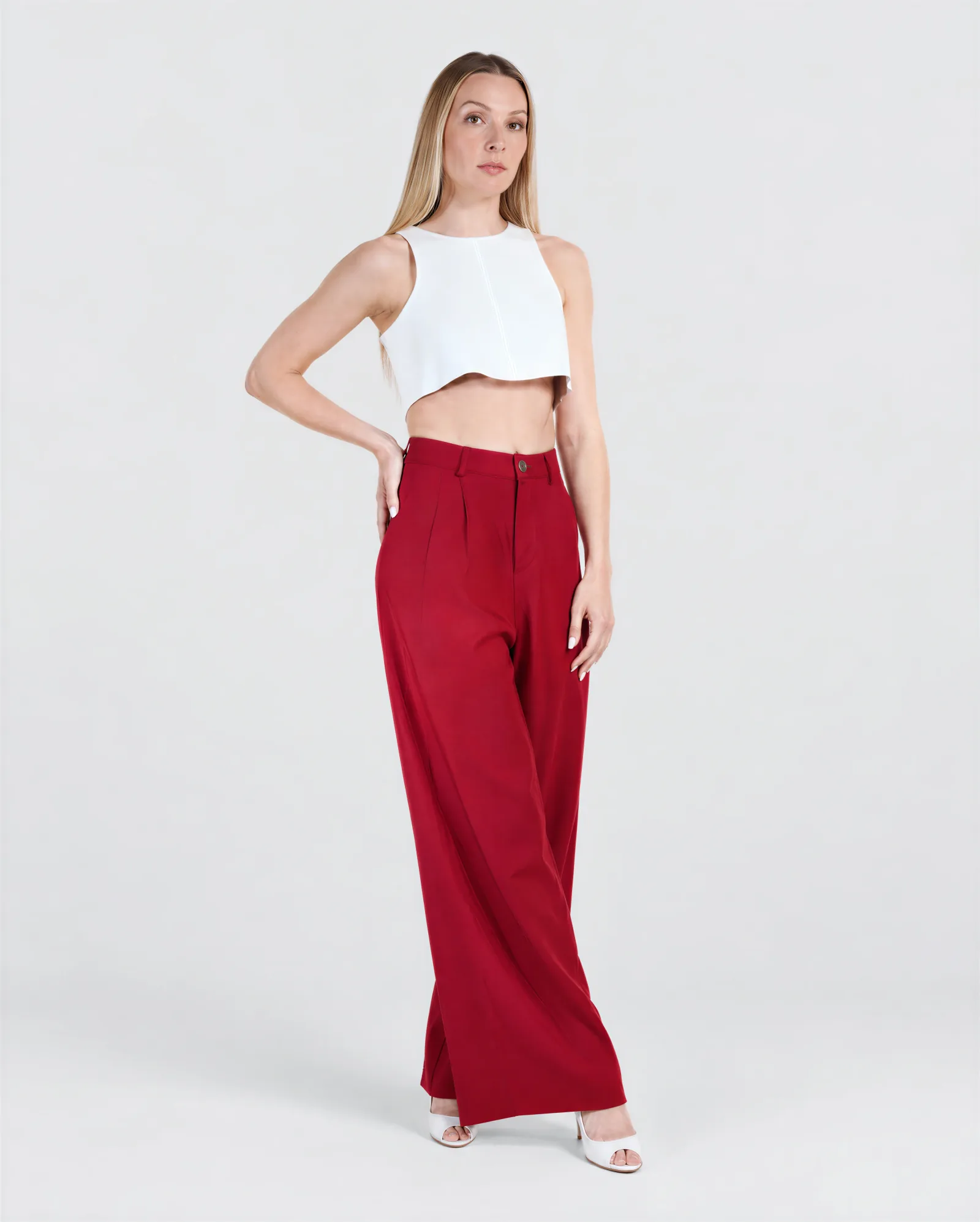 MACA Wide Leg Pleated Linen Pants 1