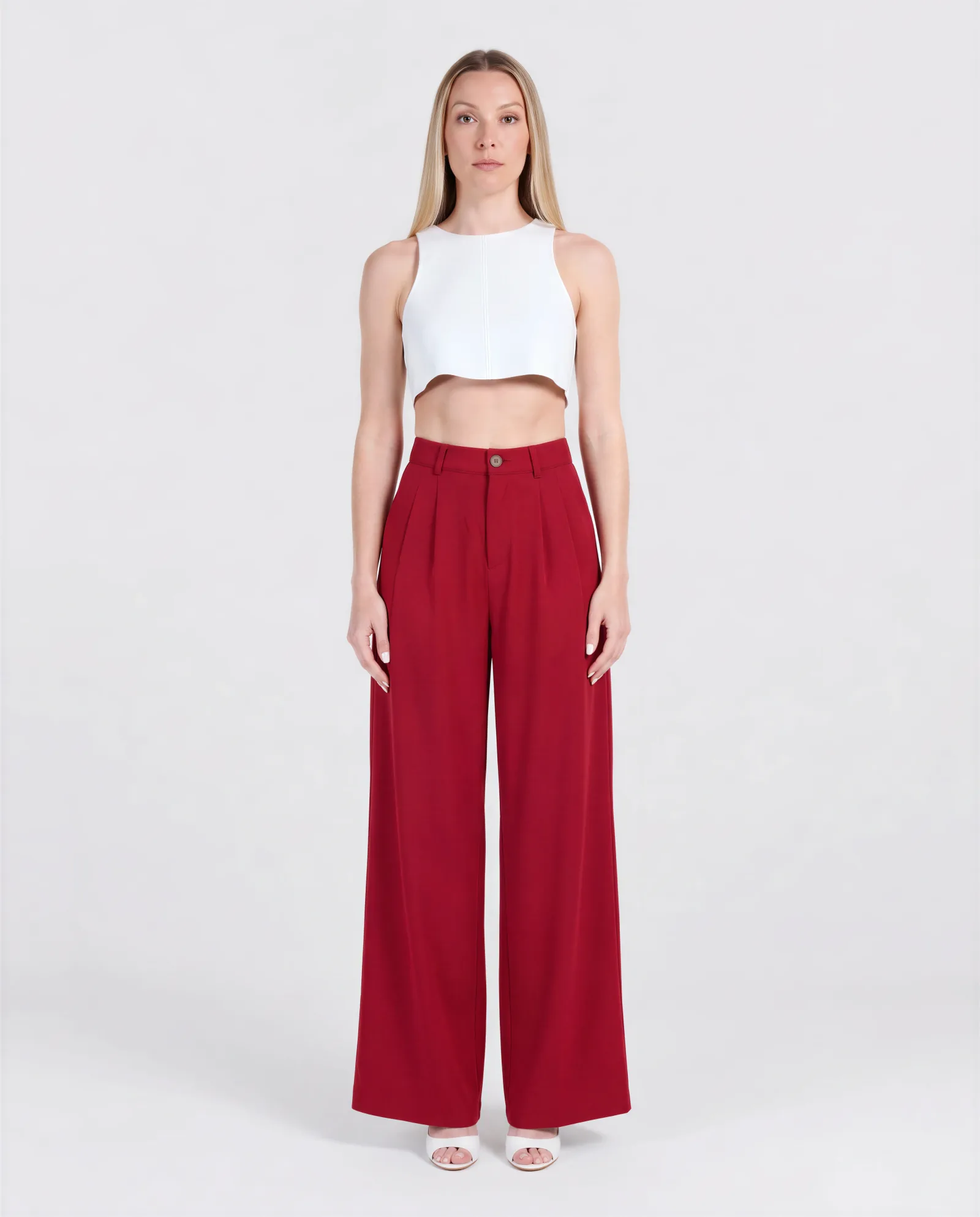 MACA Wide Leg Pleated Linen Pants 2