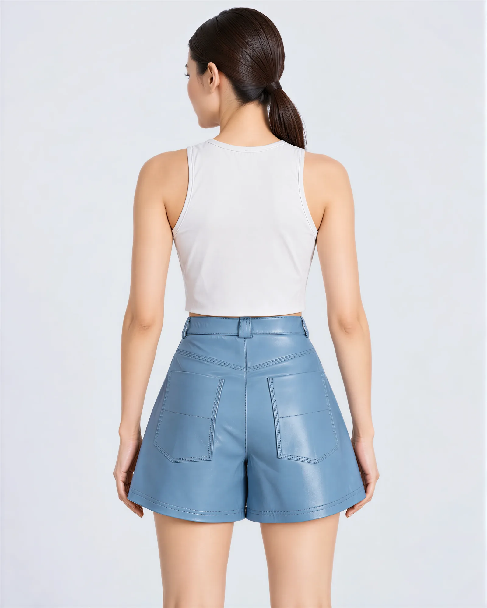 CATANA Five Pocket Leather Shorts 7