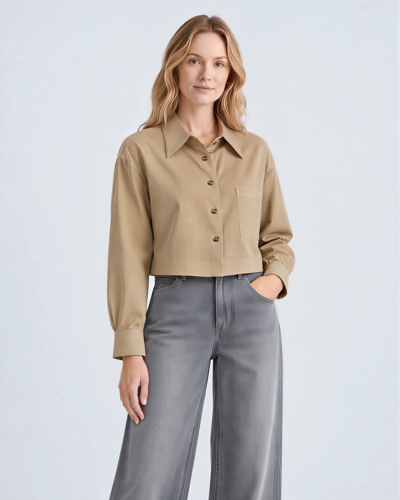POLA High Low Oversized Linen Shirt – vista alternativa