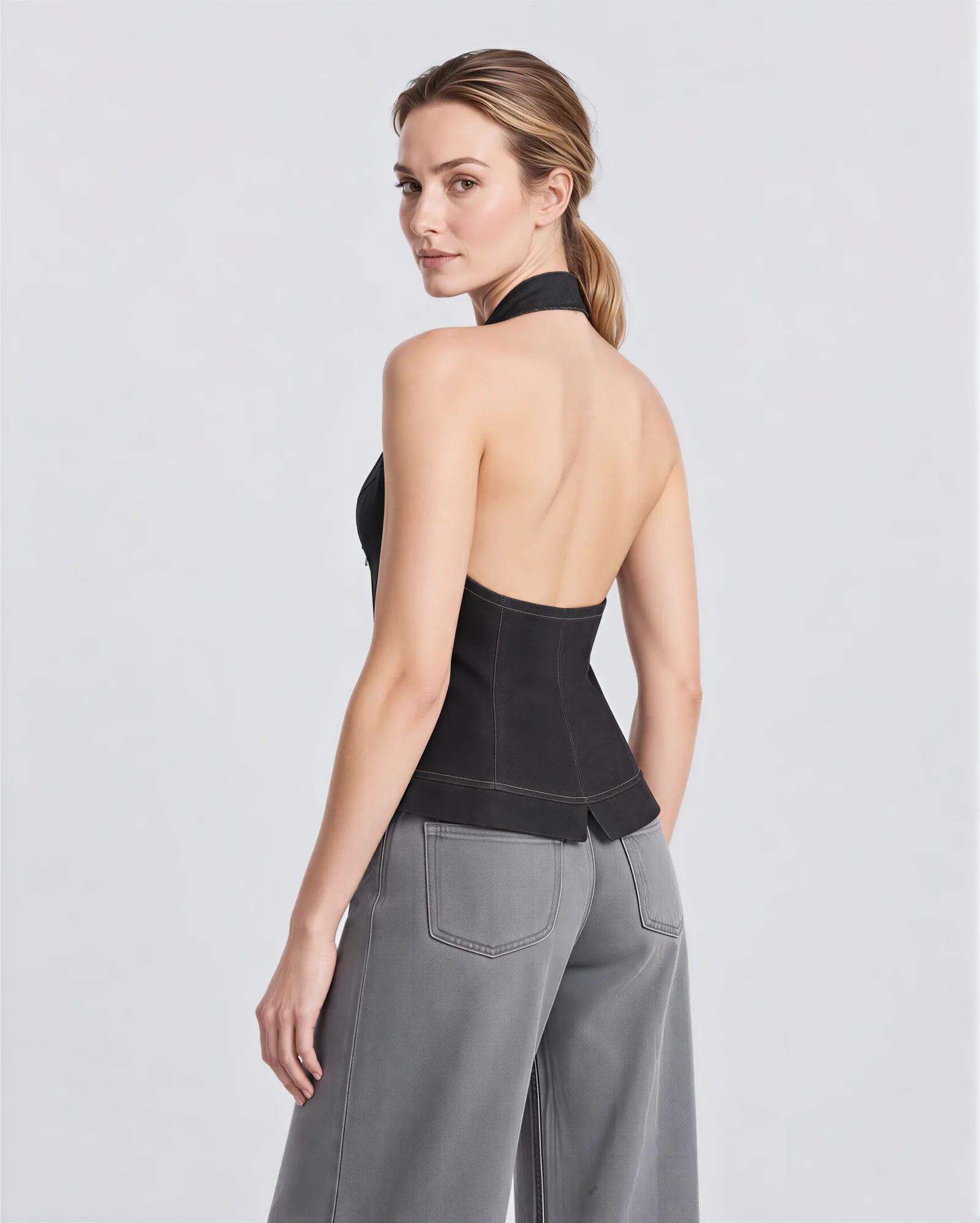 VIGO Two-Way Zip Denim Top 2