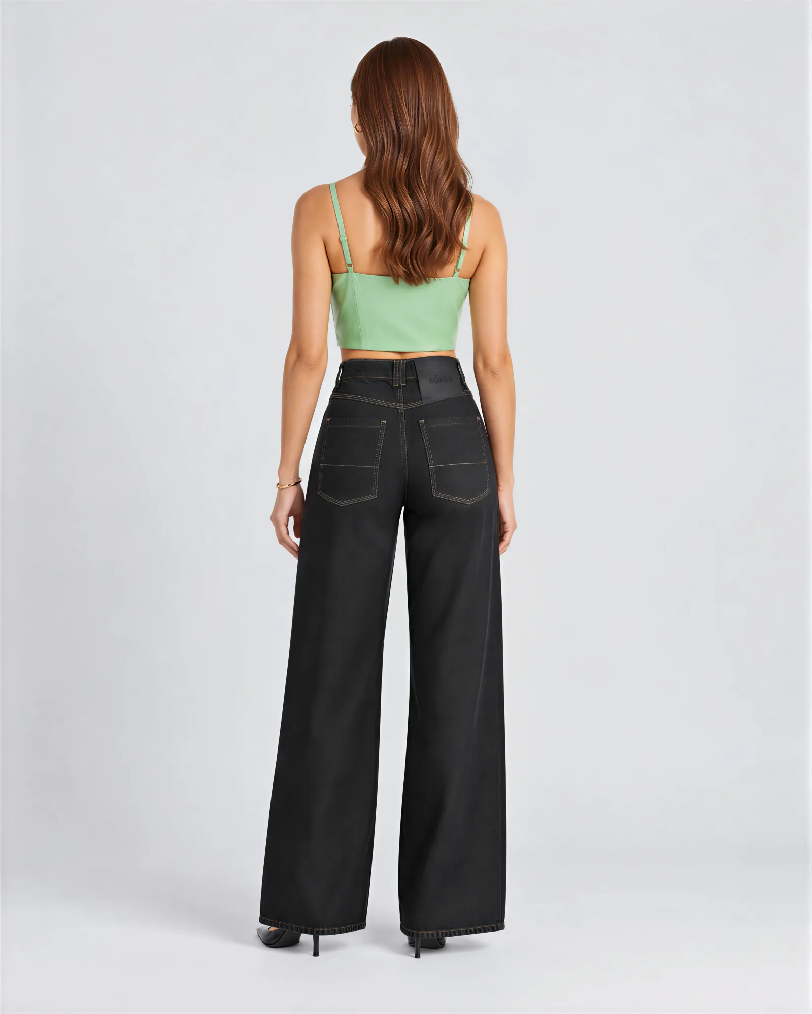KALO High Rise Wide Straight Leg Jeans 4