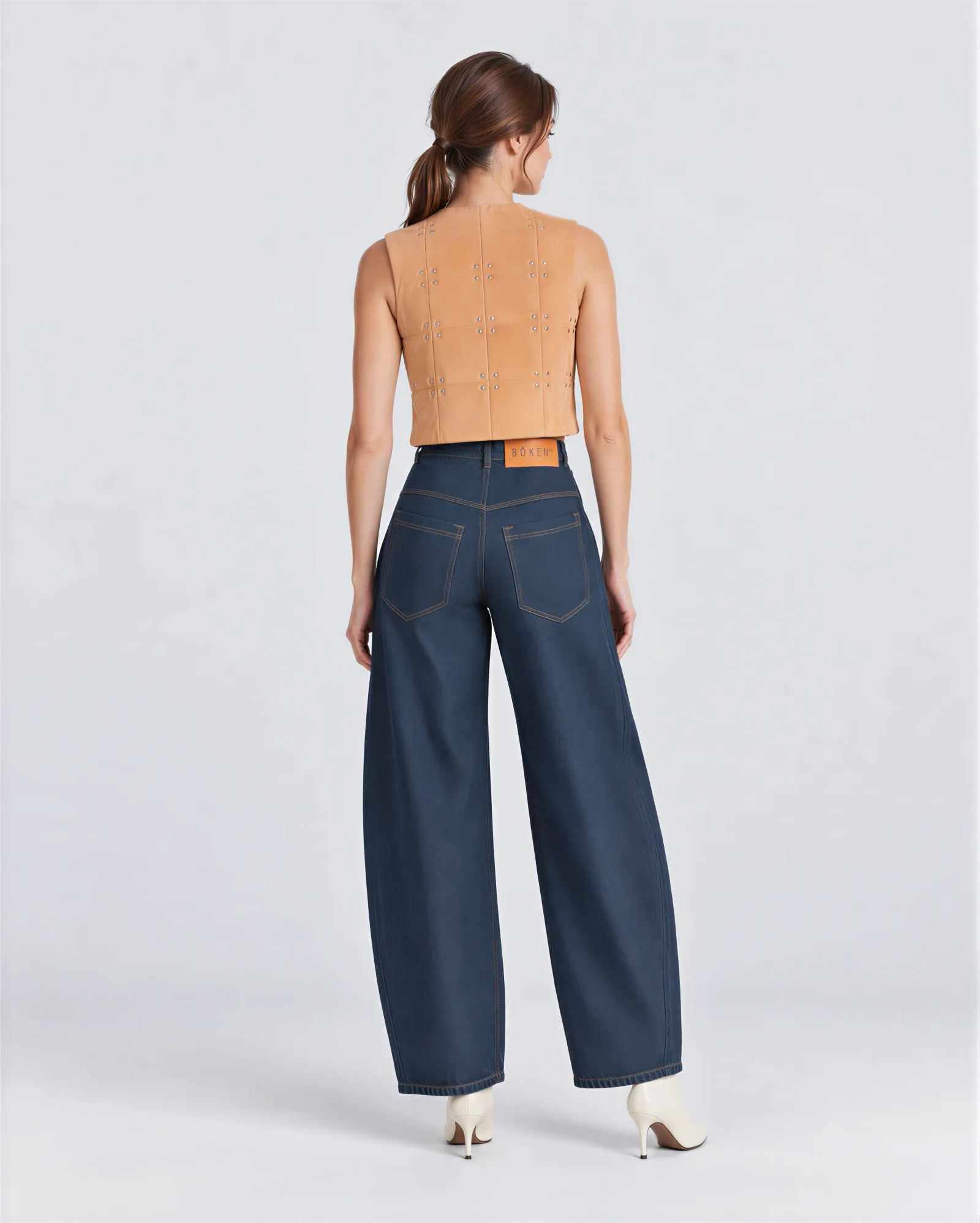 AYERBE High Rise Barrel Jeans 4