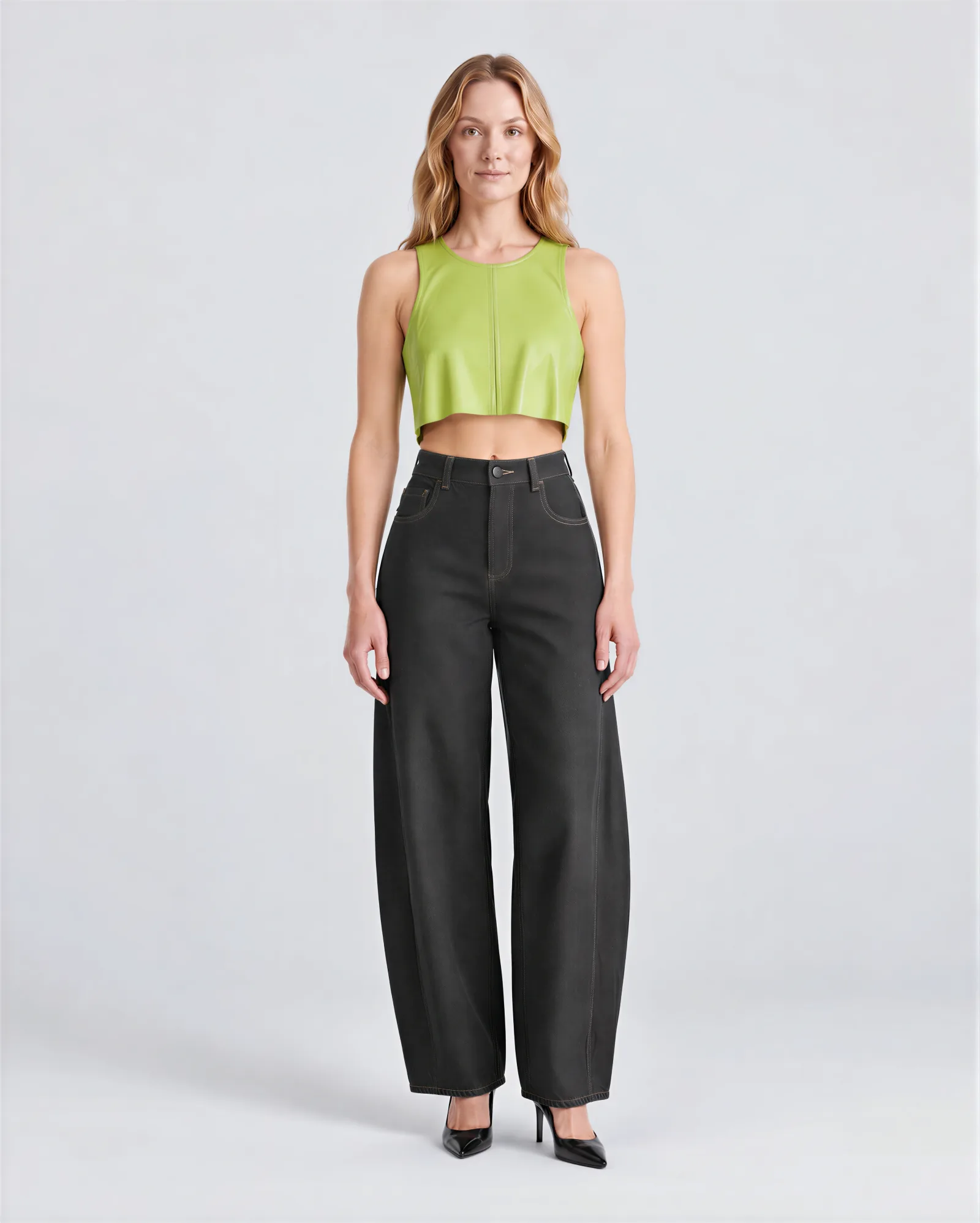 AYERBE High Rise Barrel Jeans 6