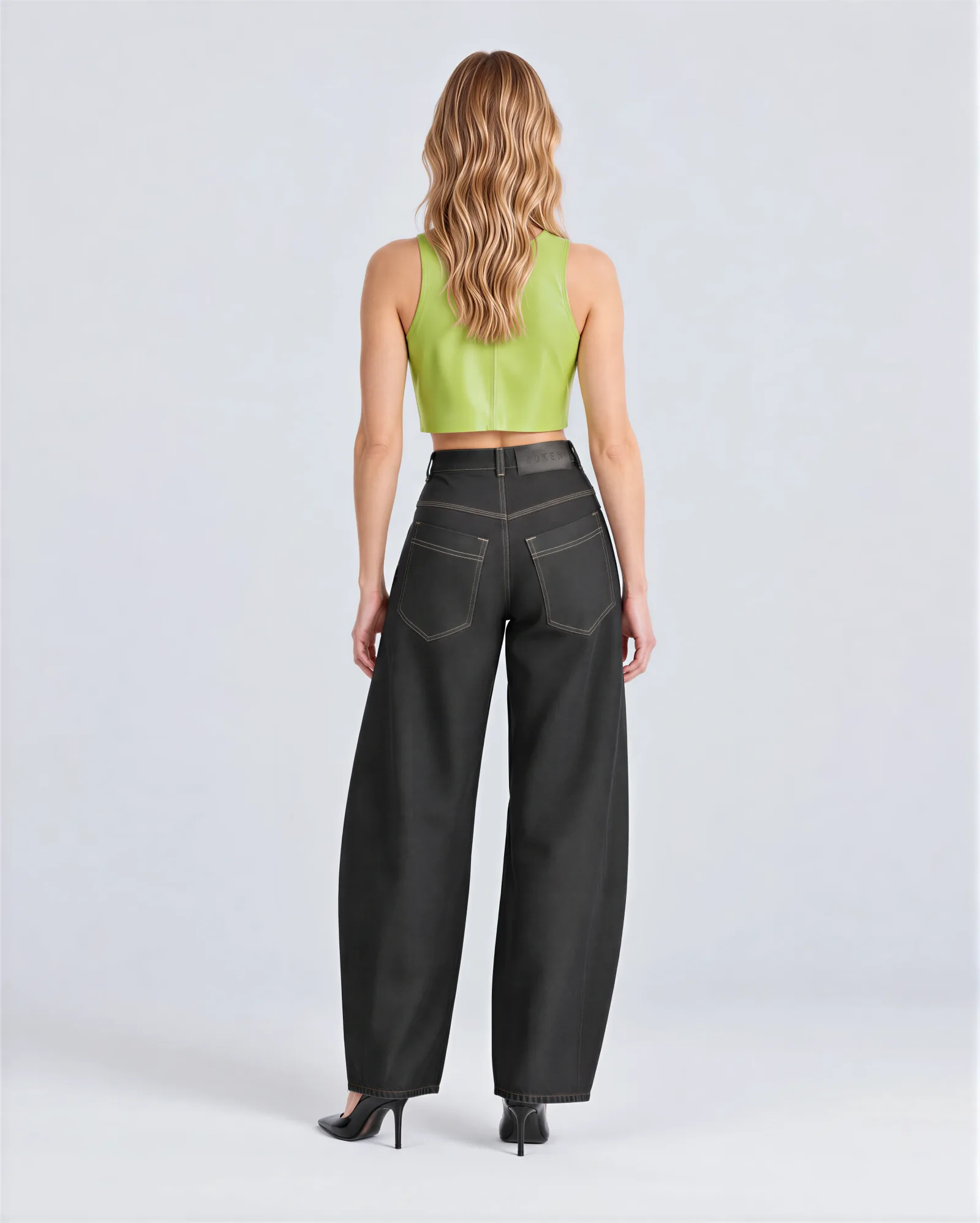 AYERBE High Rise Barrel Jeans 7